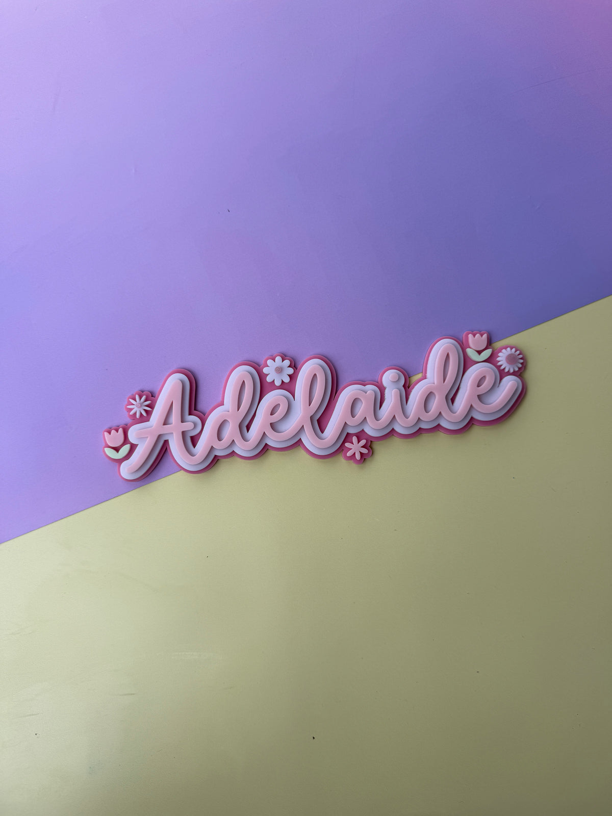 Flower Triple Layer Custom Acrylic Name Plaque