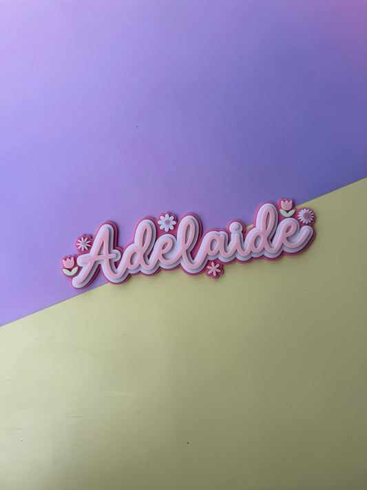 Flower Triple Layer Custom Acrylic Name Plaque