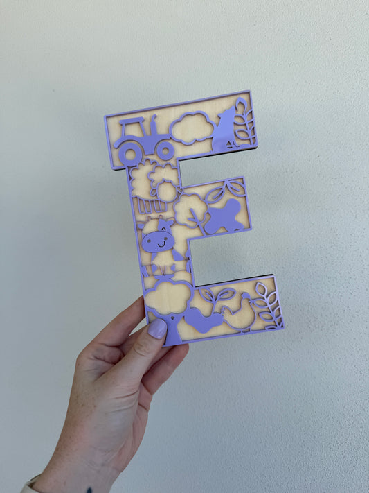 Animal Themed Wooden Letter