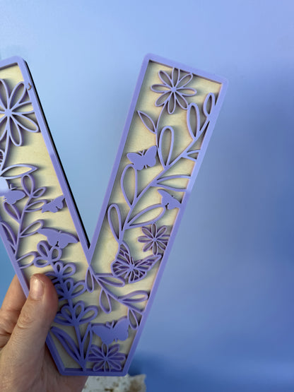 Floral Themed Wooden Letter
