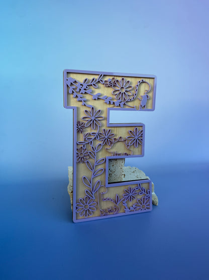 Floral Themed Wooden Letter