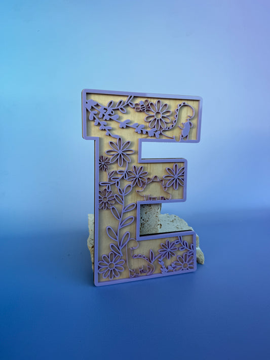 Floral Themed Wooden Letter