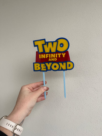Two Infinity and Beyond Cake Topper