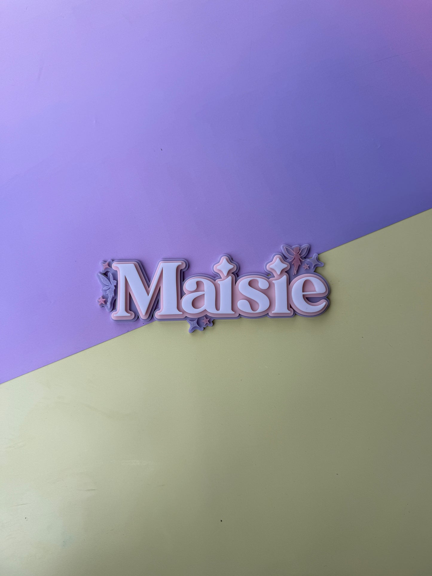 Fairy Triple Layer Custom Acrylic Name Plaque