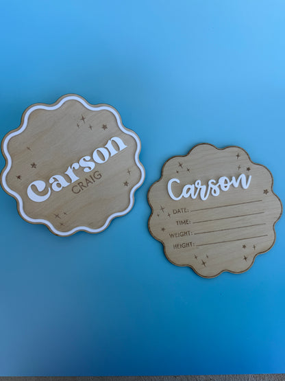 Baby Name Announcement Plaque