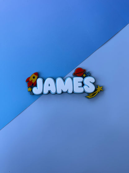 Space Triple Layer Custom Acrylic Name Plaque