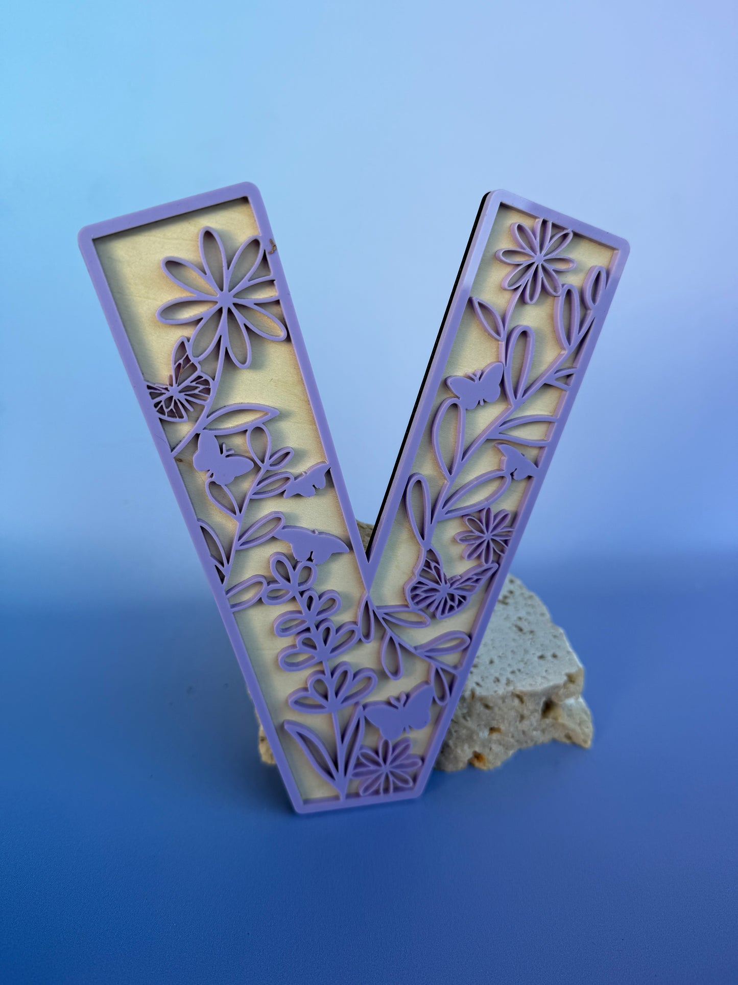 Floral Themed Wooden Letter