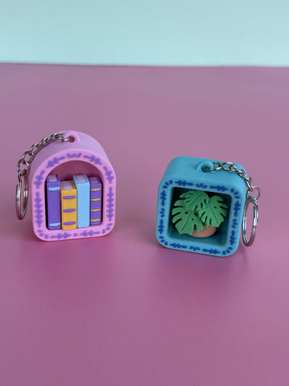 Mini Bookshelf Clicker & Keychain