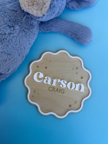 Baby Name Announcement Plaque