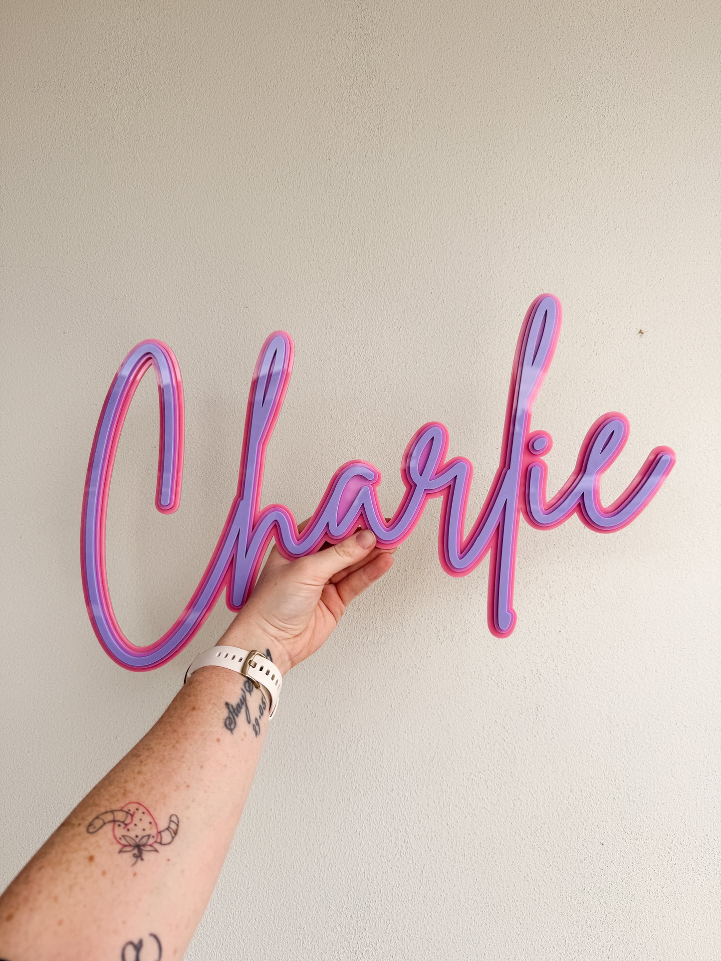 Personalised Custom Double Acrylic Name Sign