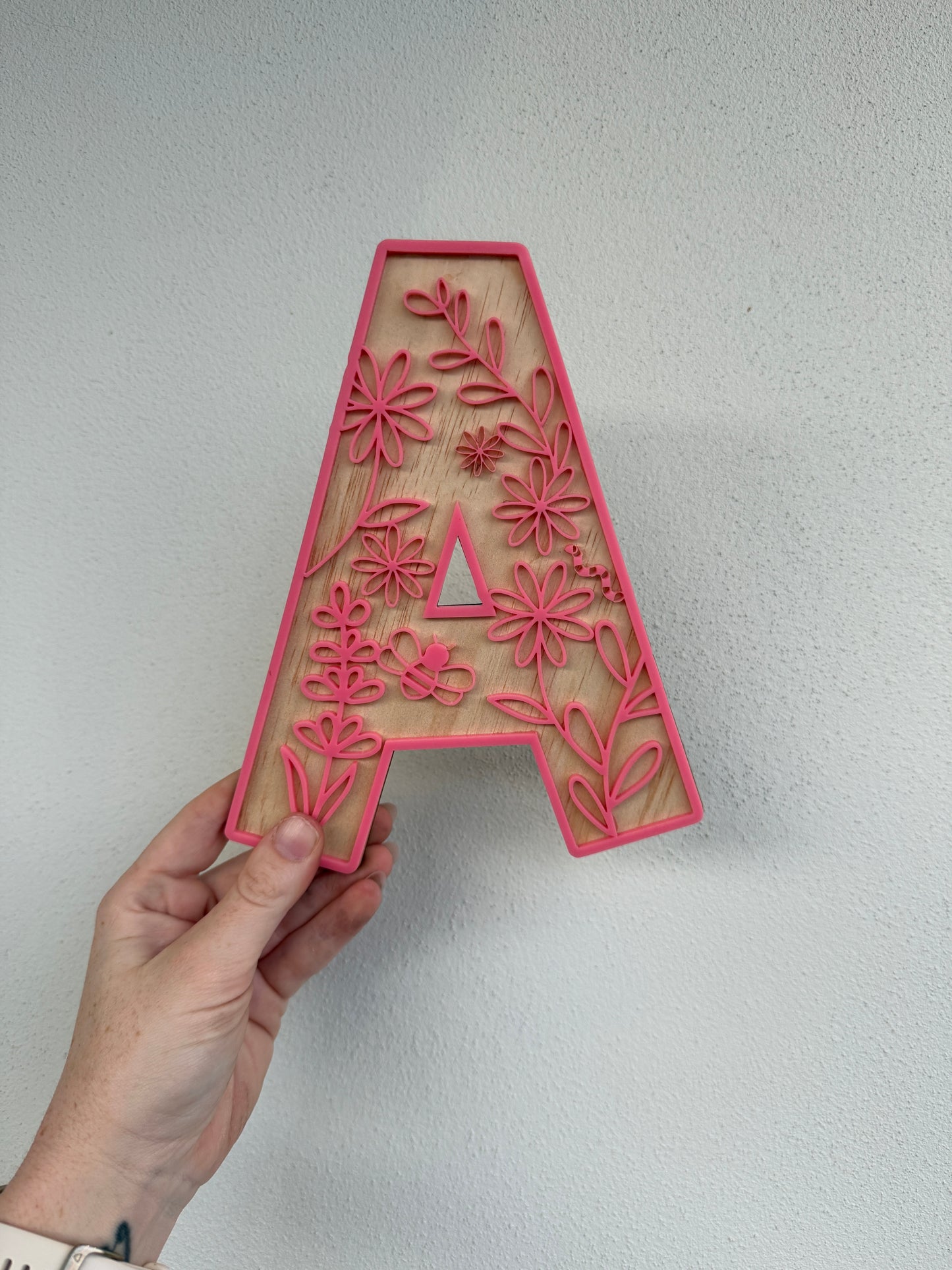 Floral Themed Wooden Letter