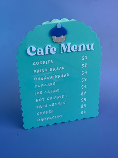Kids Cafe Menu Sign