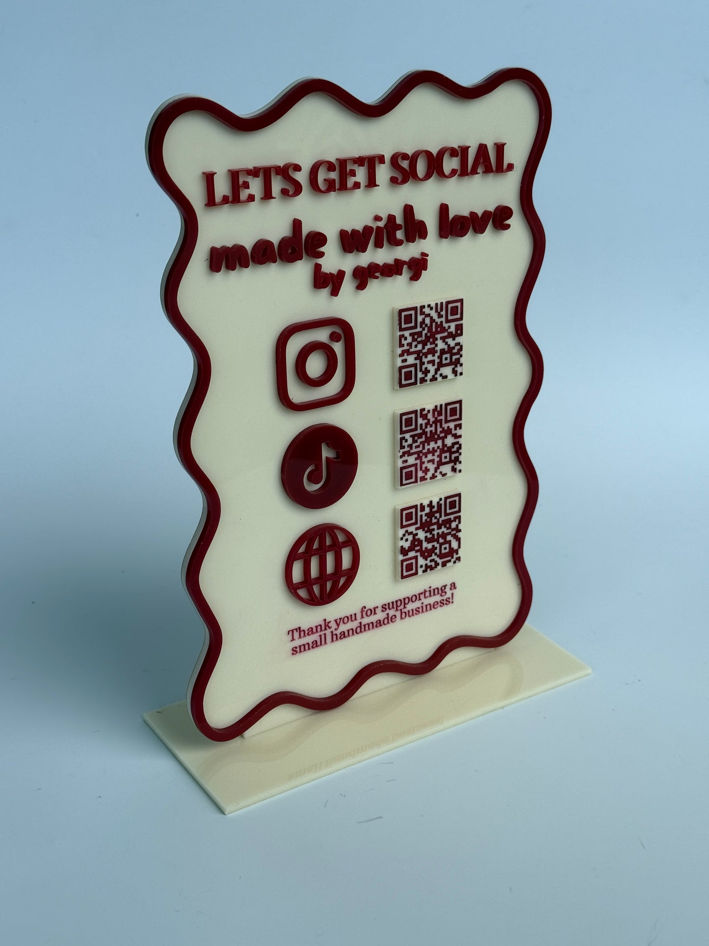 Wavy Acrylic Sign