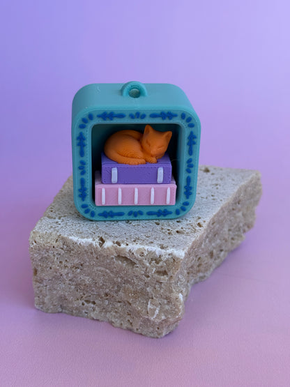 Mini Bookshelf Clicker & Keychain