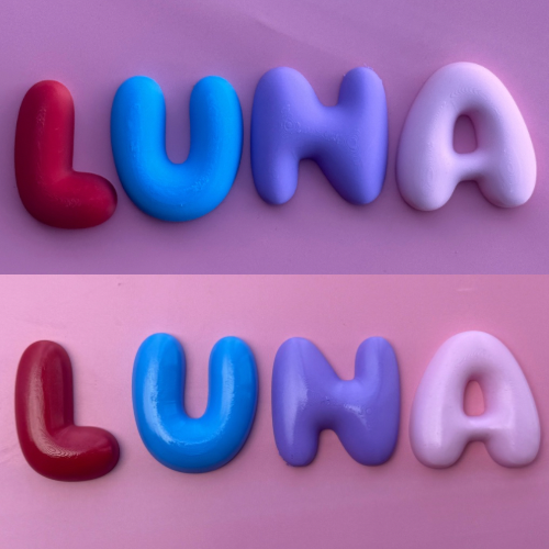 Glossy Bubble Letters