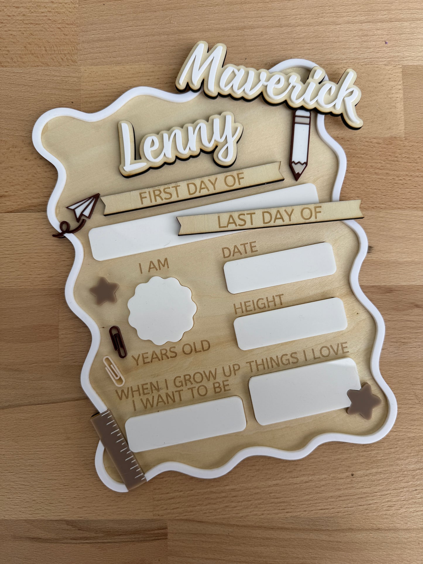 First Day Last Day of School Personalised interchangeable Plaque