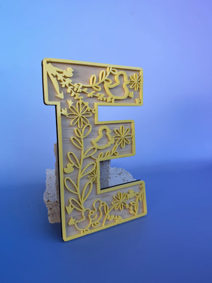 Floral Themed Wooden Letter