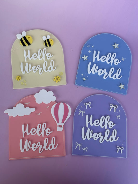Hello World & Milestone Plaque Combo