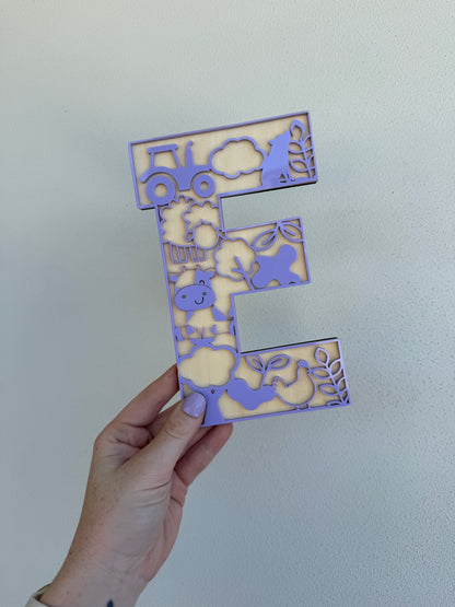 Animal Themed Wooden Letter