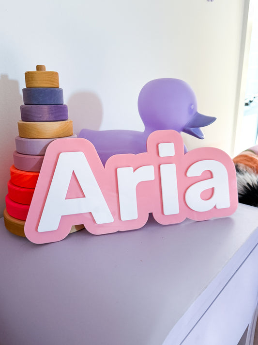 Personalised Custom Double Acrylic Name Sign