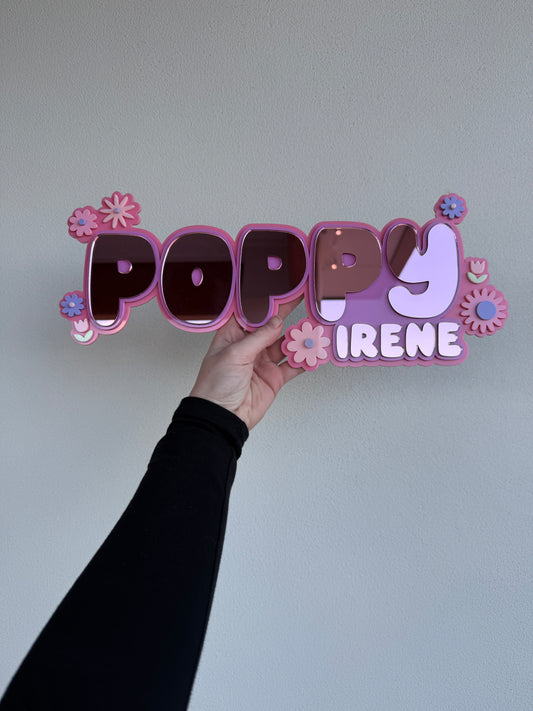 Triple Layer Custom Acrylic Name Plaque with Middle Name