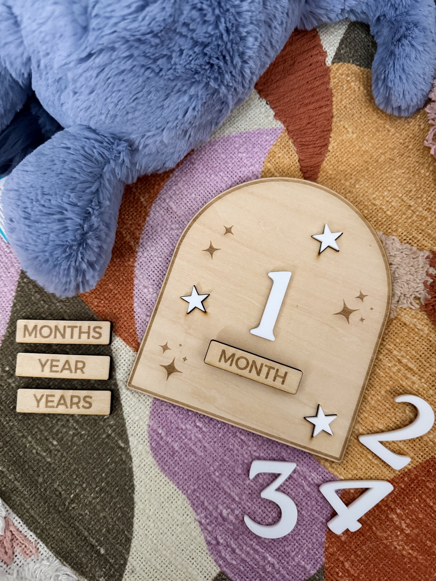 Milestone Plaque with Changeable Numbers