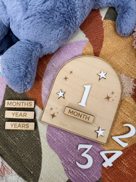 Milestone Plaque with Changeable Numbers