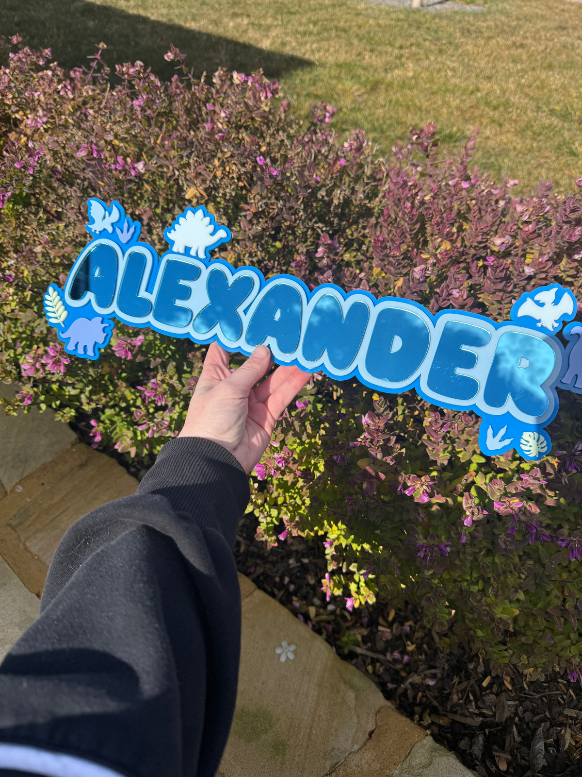 Dinosaur Triple Layer Custom Acrylic Name Plaque