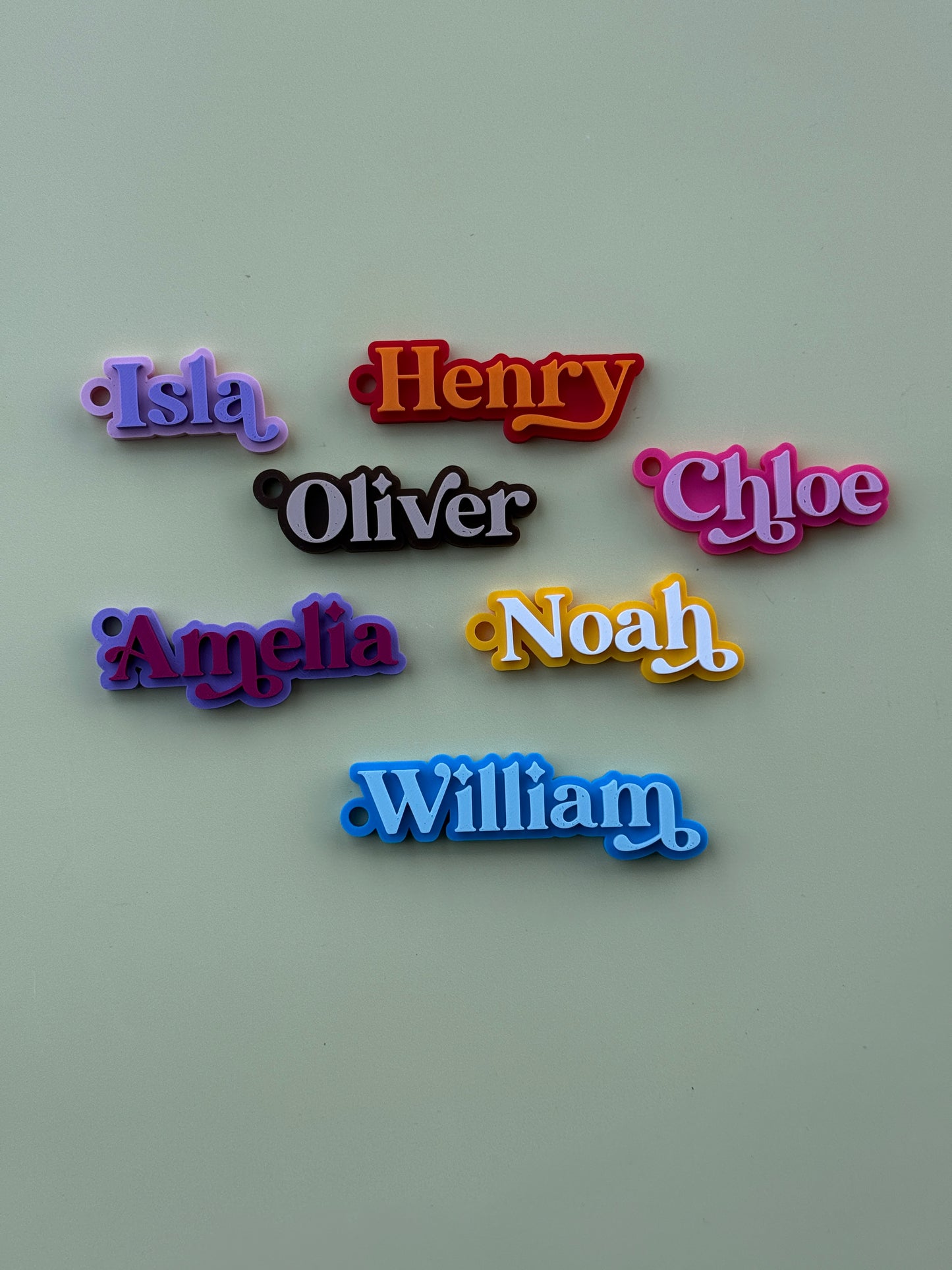 3D Printed Personalised Bag Tags / Keyrings